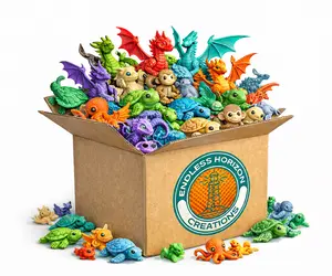 Endless Horizon Creations Live Build-A-Box, Customizable 3D Printed Articulated Figures, Dragons, Animals, Fidgets and Collectibles!