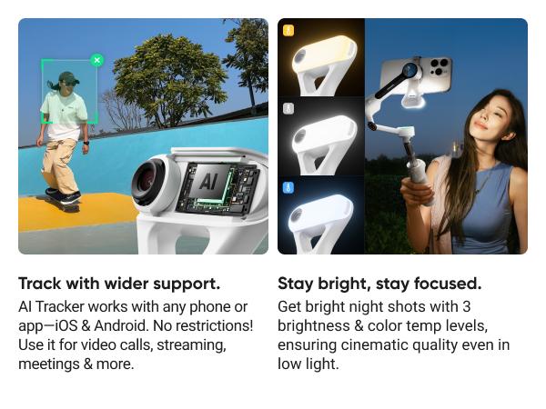 Insta360 Flow 2 AI Tracker Bundle - Foldable Phone Gimbal, AI Tracking with Any App, Multi-Person Tracking, Built-in Tripod/Selfie Stick, Remote Control, iPhone/Android Stabilizer, Travel & Vlog
