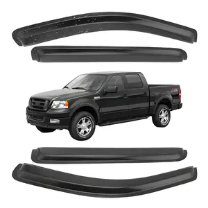 Tape-on -For Ford F-150 2004-2008 Supercrew Cab & Lincoln Mark LT 2006-2008 Window Visor-Black# Rain guard# Rainproof#Sun Shade#UV Protection# Easy-Install # Vent Shades# Car Windshield# Car Weather Shields# Wind Deflector