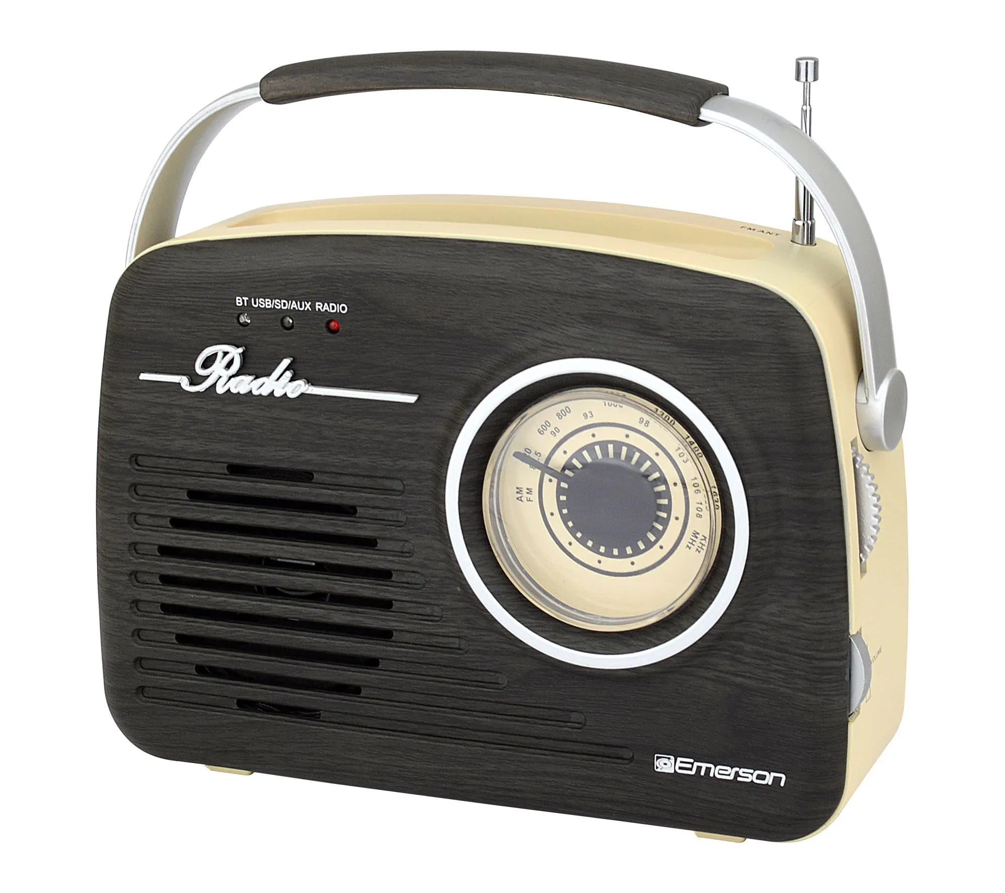 Portable Bluetooth Retro Radio with AM/FM Tuner, USB/AUX Input