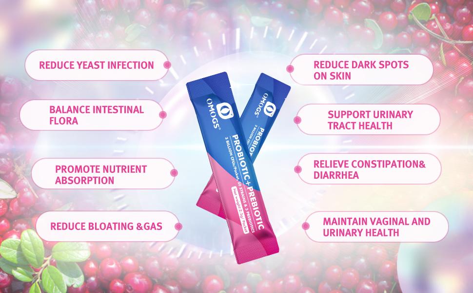 Women's Probiotic,120-Billion-CFUs, 18 Strains, with 3 Prebiotics and Cranberry Extract, Help for Immune Booster, Digestive Health, Gut Health and Vaginal Health