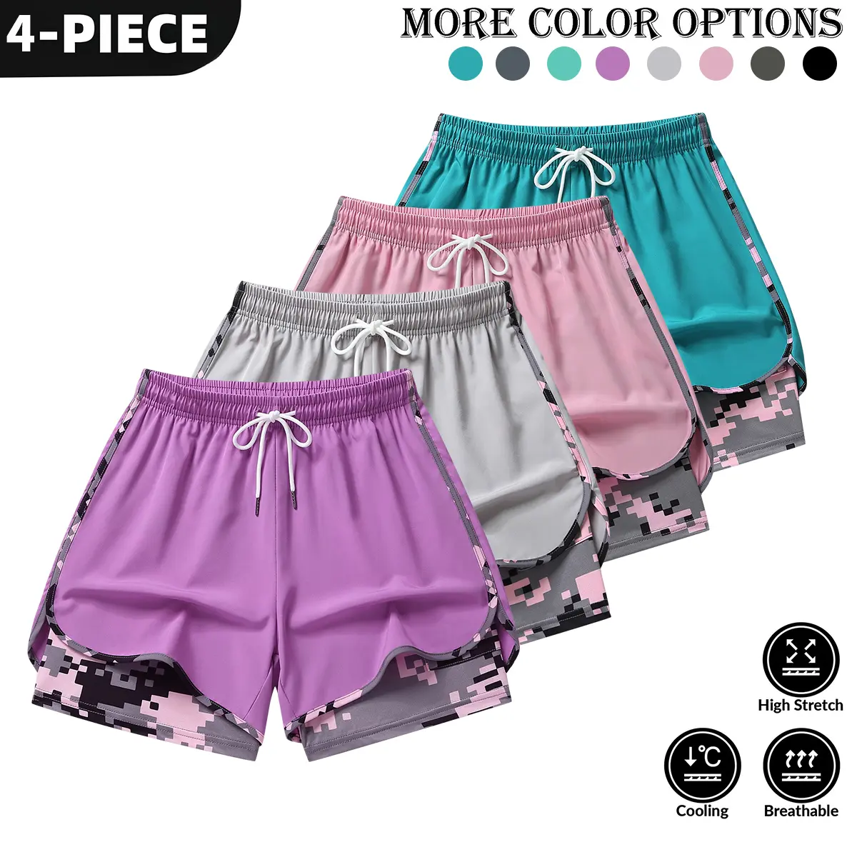 Purple + Light Gray + Pink + Lake Blue