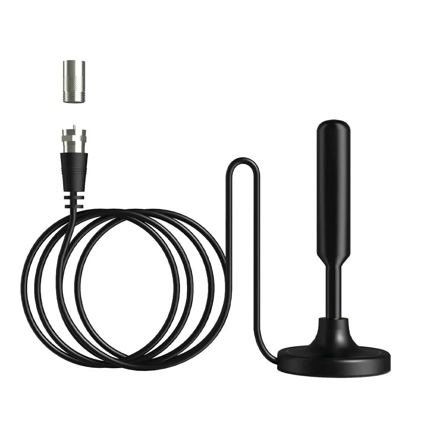 Indoor Digital TV Antenna, 5600-mi Long Range Amplifier Booster, 4K/1080p/720p/1080i ATSC/DVB-T Compatible, F-Male End, Easy Operation & Stable Signal