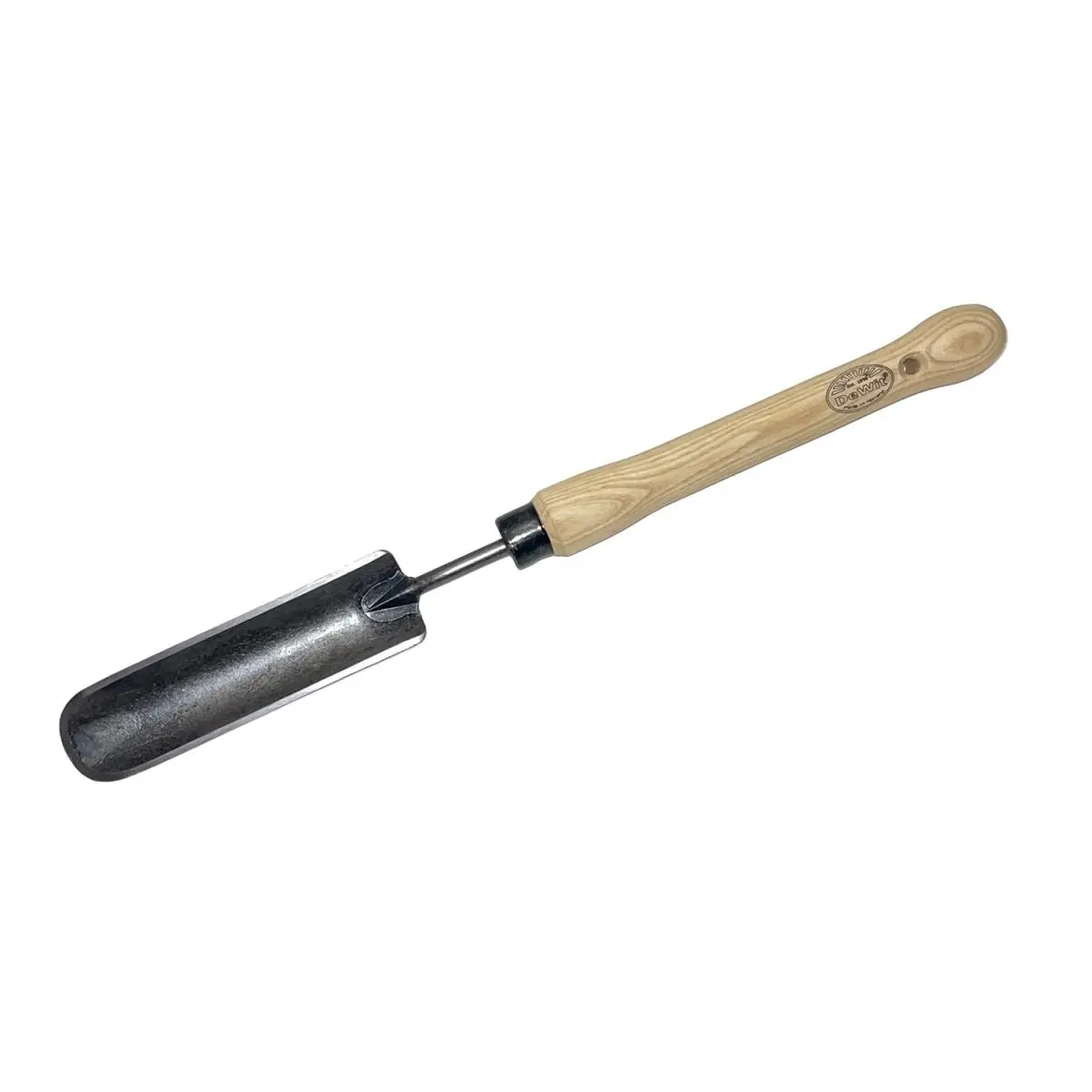 212 MAIN DeWit Rock-N-Root Trowel - Midsize Garden Tool, Ash Wood Handle, Boron Steel Deep Digger Spade