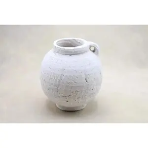 White Textured Jug Vase