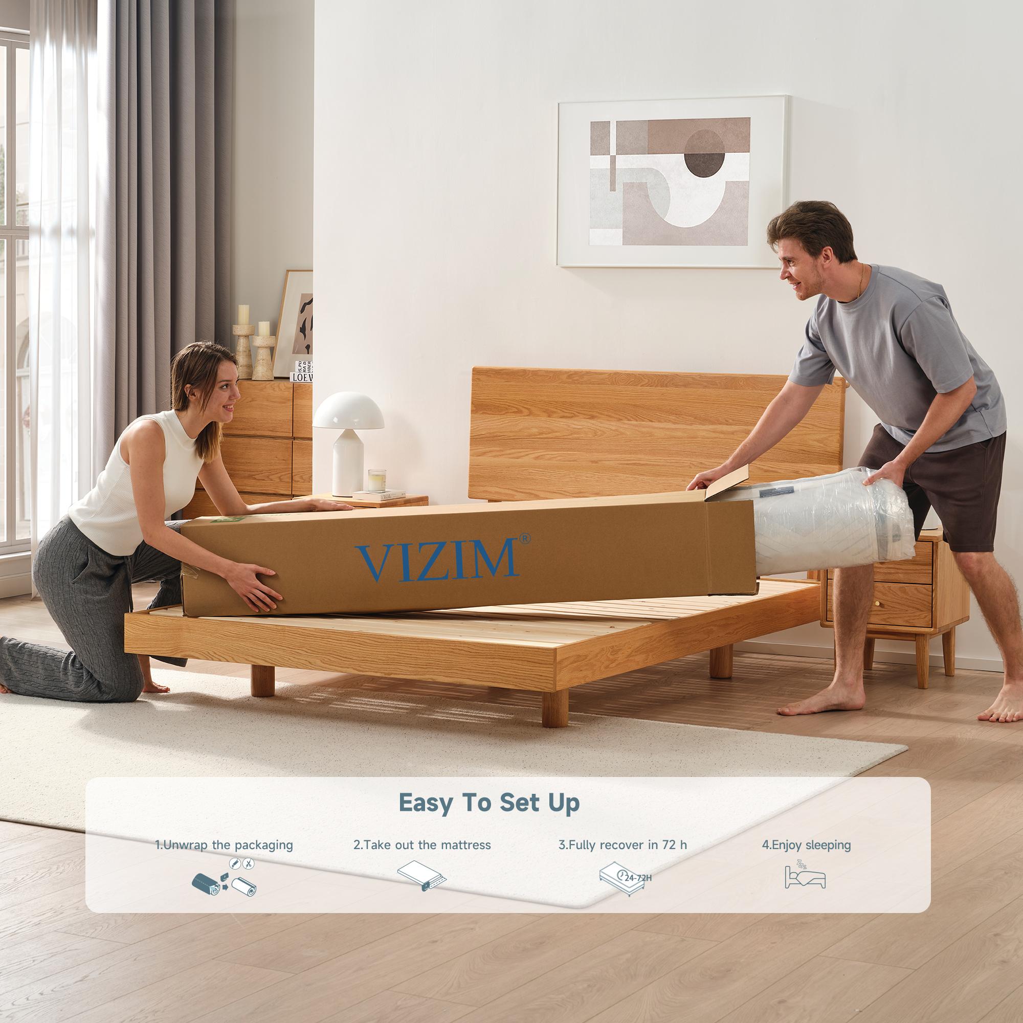 Medium Firm Hybrid Mattress with Twin & Full & Queen, 10 Inch & 12 Inch Memory Foam & Pocket Springs Hybrid Mattress in a Box, Breathable Euro Top Bed Mattress with Motion Isolation, Pressure Relief, Comfortable Sleep,CertiPUR-US Certified,Mattress Outlet