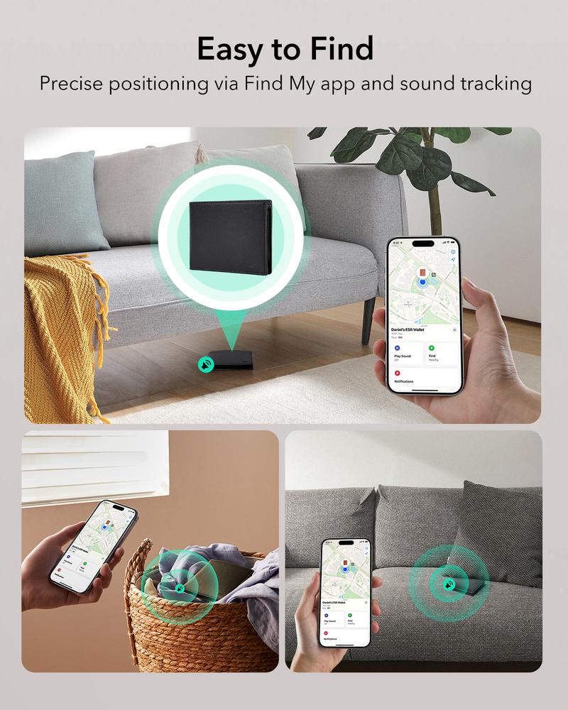 ESR Geo Wallet with Find My, RFID Blocking, Wallet for Men, Wallet Tracker(iOS 14.5 Above Only), Holds 9 Cards and 15 Bills, Replacement for AirTag Wallet, Slim Bifold Card Holder