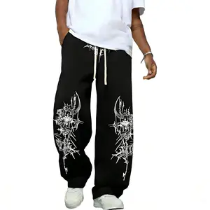 #SummerVibes 2026 New Spring and Autumn Fashion Trendy Versatile High-end Daily Indoor Commuting Printed Design Unisex Cotton-polyester Drawstring Casual Pants