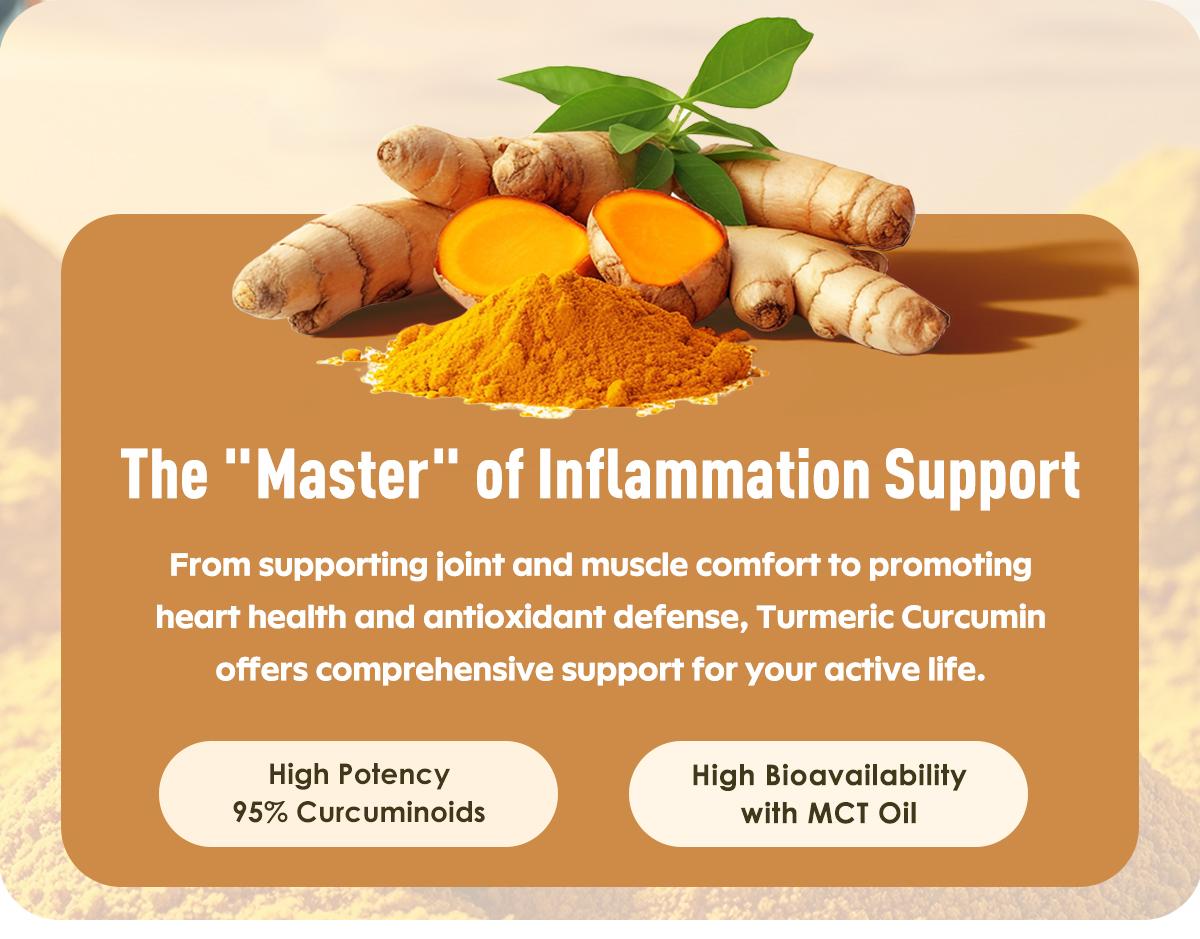 Dr. CROWN Turmeric Curcumin Supplement for Joint Support with 95% Curcuminoids, Black Pepper & MCT Oil - 120 Capsules