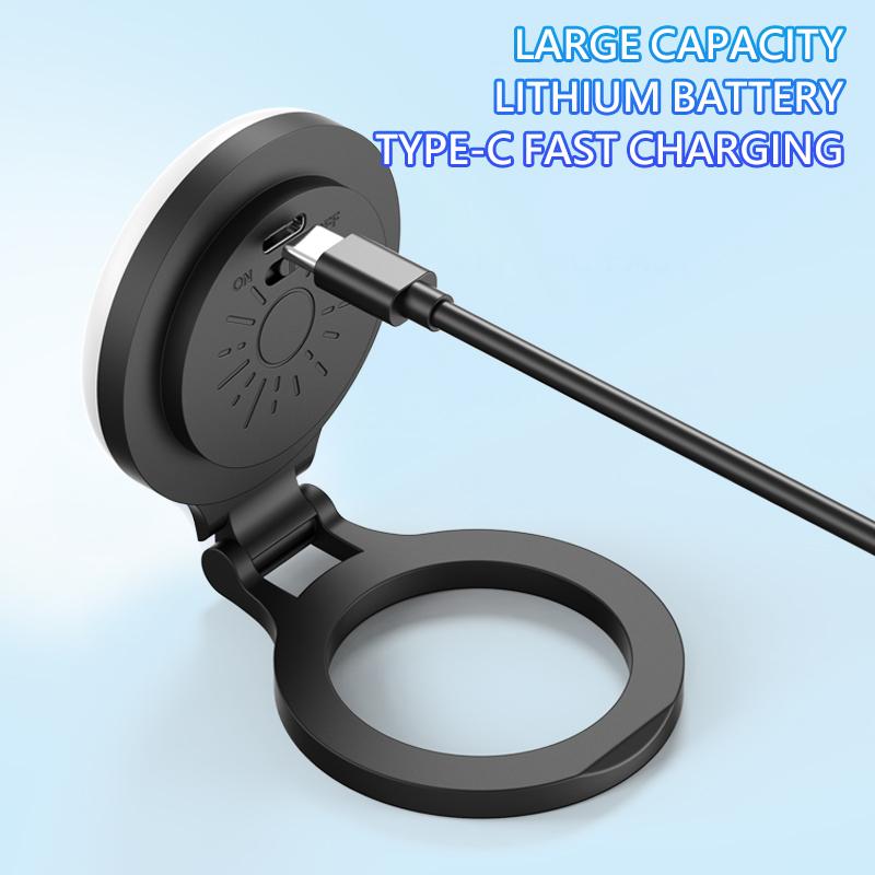 Portable Magnetic Phone Ring Light, 180° Flip Rechargeable LED Selfie Light for Live Streaming, Video Calls, Makeup, YouTube & TikTok