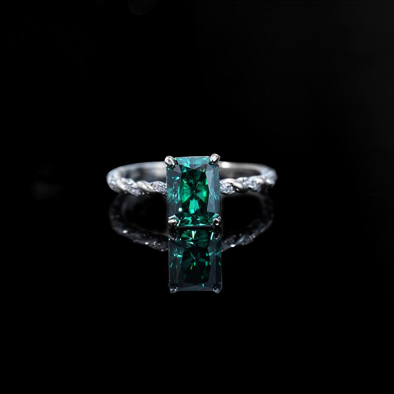 Delzzad 3ct Solitaire Twist Band Ring Radiant Synthetic Moissanite Ring Band In 925 Sterling Silver Christmas Gift Delzzad 3ct Solitaire Twist Band Ring Radiant Synthetic Moissanite Ring Band In 925 Sterling Silver Christmas Gift