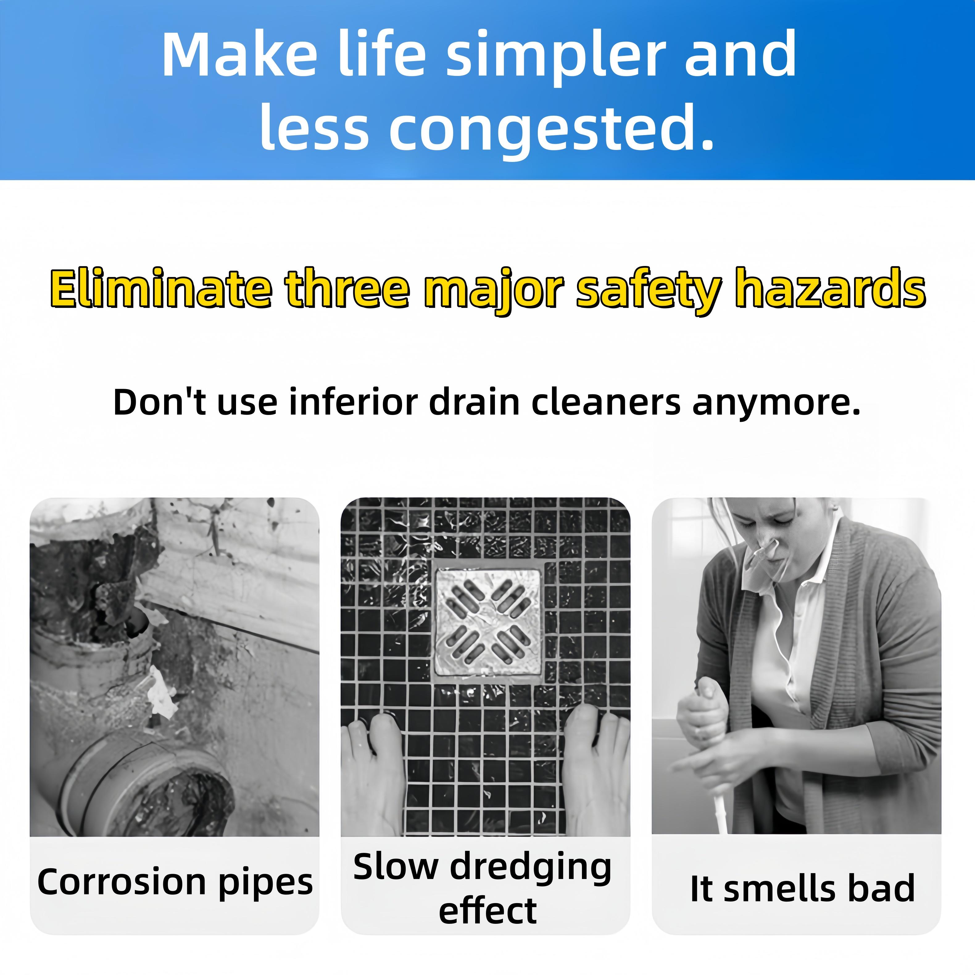 Pipeline Dredging Agent - Safe Unclogging Odor Removal No Residue Drain Cleaner Protects Pipes Efficiently Unclogs Ducts