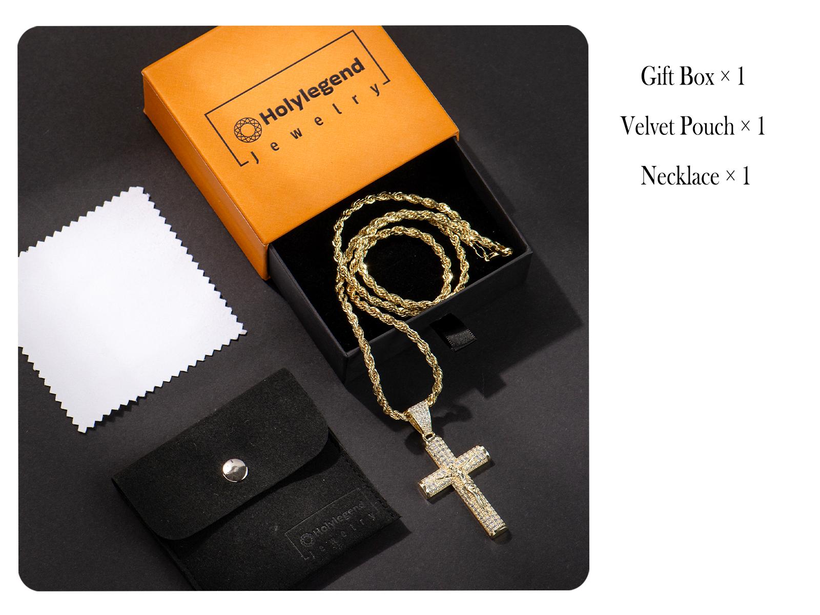 Holylegend 14K Real Gold-Plated Cross Necklace for Men, Advanced Nanotech Tarnish-Free Rope Miami Cuban Figaro Chains with Jesus Crucifix Pendant, 24” Long , Christian Religious Jewelry Gift Holylegend 14K Real Gold-Plated Cross Necklace for Men, Advanced Nanotech Tarnish-Free Rope Miami Cuban Figaro Chains with Jesus Crucifix Pendant, 24” Long , Christian Religious Jewelry Gift