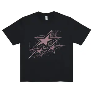 Y2K Pink Star Streetwear T-Shirt