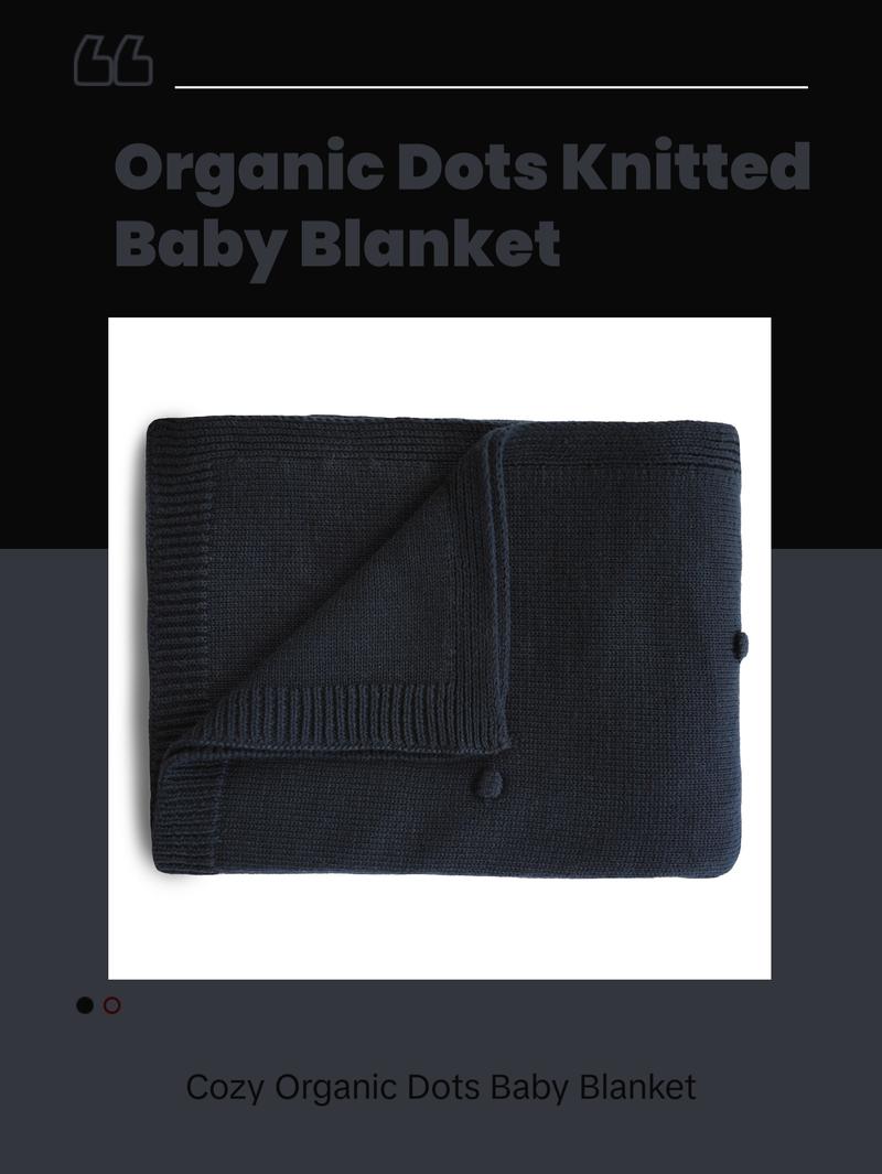 Knitted Textured Dots Baby Blanket