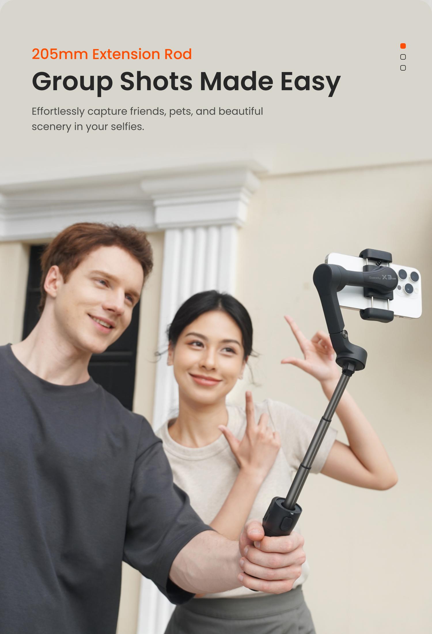hohem iSteady X3 SE Plus New Gimbal for iPhone, AI Facial Tracking,Smartphone Gimbal with Detachable Remote Control, Portable Foldable 3-Axis Phone Gimbal for Android & iPhone 17 ,Built-in Extendable Rod,Vlog Stabilizer,Cellphone&Selfie accessories