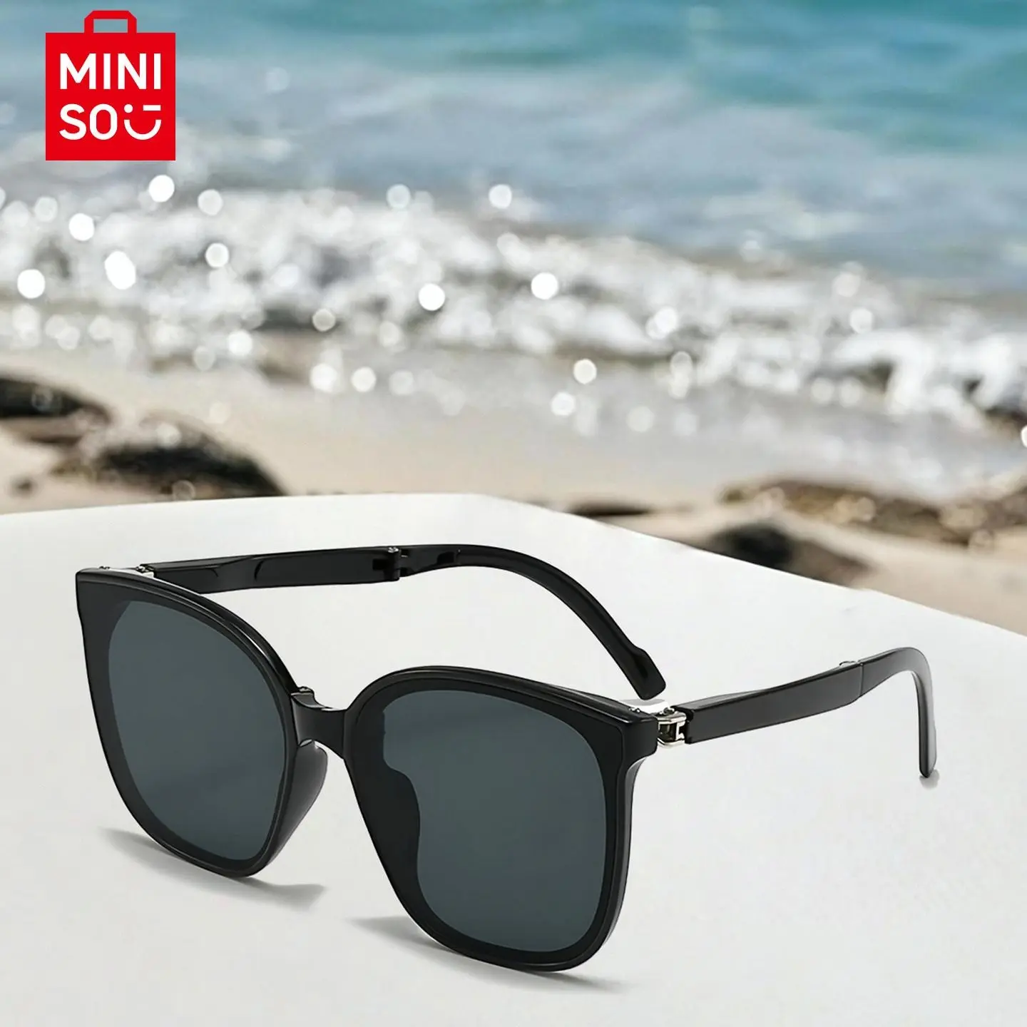 Miniso Women's Sunglasses, Korean Style Oversized Foldable Frames with UV Protection, Ultra-Light Face-Slimming Statement Accessory, Stylish Accessories,Back to school, Statement Frame Glasses, Female, Premium Feel