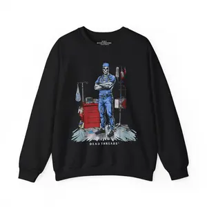 DEADSIDE NURSE (MALE) - BLUE SCRUBS CREWNECK SWEATSHIRT