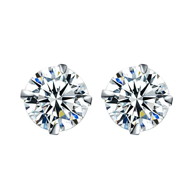 5mm Classic 4-Prong CZ Stud Earrings | 925 Sterling Silver