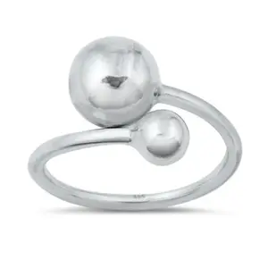 Double Ball Wrap Ring - 925 Sterling Silver