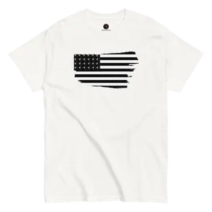 Heart & Stripes Distressed Flag T-Shirt – White Streetwear Tee