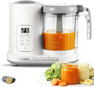 Food Processor with Steam Basket, One-Step Food Steamer Puree Blender Grinder Machine, Auto Cooking Grinding and Sterilizing for Healthy Homemade Meals, BPA-Free Kitchen System Multifunctional Food Maker