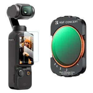 【K&F CONCEPT】Magnetic Variable Fader ND2-ND32 ND Filter and Black Diffusion 1/4 Filter 2 in 1 for DJI Osmo Pocket 3, Multi-Coated/HD Optical Glass