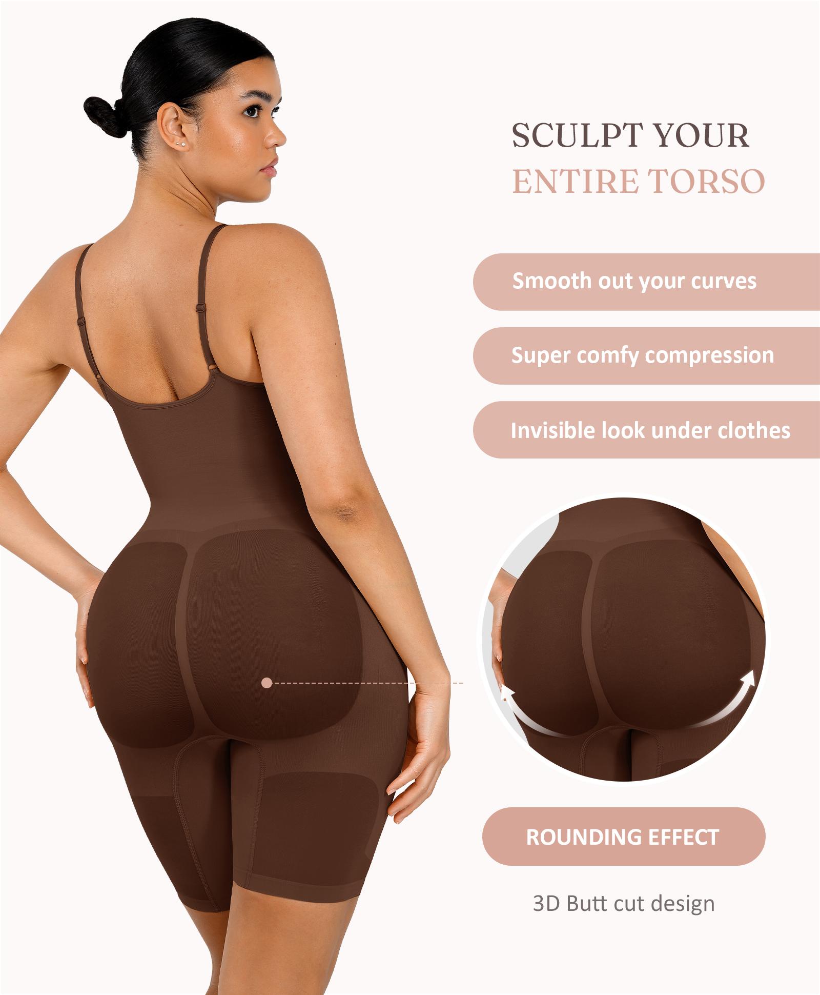 FeelinGirl Shapewear for Women Butt Lifter Bodysuit  Tummy Control Shapewear Seamless Womenswear Comfort Spaghetti Strap Hip Underwear Basic Minimalist Springtok SpringStatements