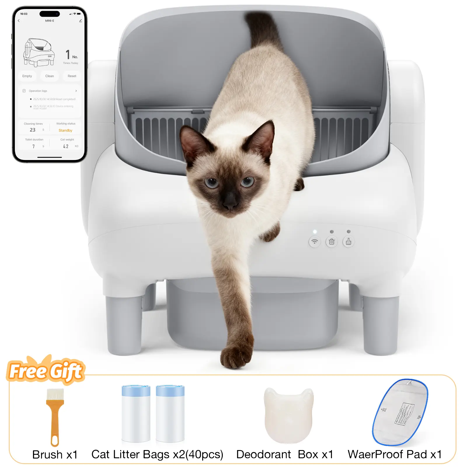 FUMOI Automatic Litter Box for Multi-Cat Homes - Open-Top Self-Cleaning Litter Cleaner with APP Control, 2.4G WiFi, Safety Sensors, Odor Lock, 10.5L Large Waste Bin, Automatic Litter Boxes #Summervibes #petLovers#tiktokshopbacktoschool #backtoschool