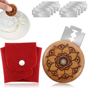 Bread Scoring Tool Portable Bread Lame Cutter Wooden Bread Lame Slashing Tool with 10 Stainless Steel Blades and 1 Red Felt Bag Handmade Bread Scoring Dough Cutter Tool for Sourdough Bread