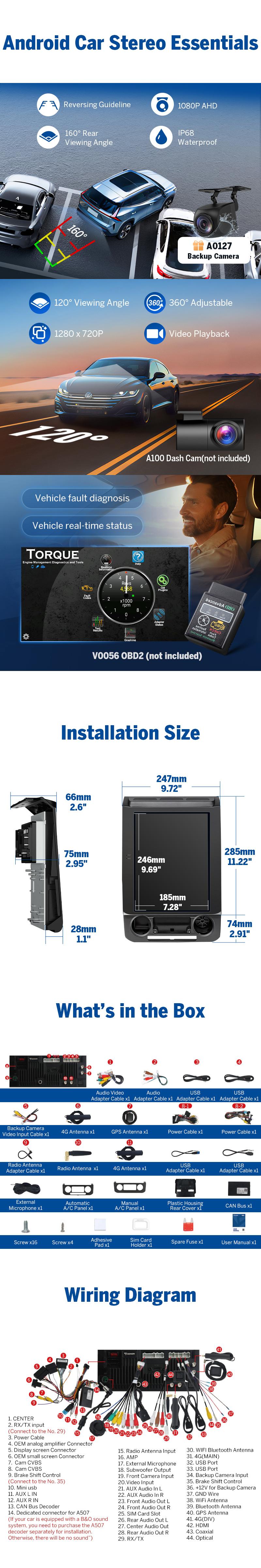 EONON Car Stereo for 2015-2020 Ford F-150, Wired/Wireless CarPlay Android Auto, 12.1" Android 13 IPS Touch Screen Head Unit, DTS Surround Sound, Bluetooth, GPS, Sub, SWC, 4GB+64GB, Holiday Haul - FDMX6S