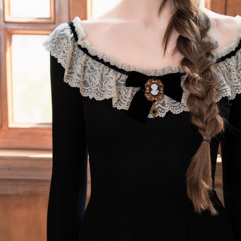 Delphi Muse Knit Dress--LuminaVenus Dresses Irregular Hem Alix Earle Dress  Casual Chic Elegance Elegant Everyday Fabric Fashion Feminine Flared Lace Soft Vintage Style Black Womenswear Black Womenswear