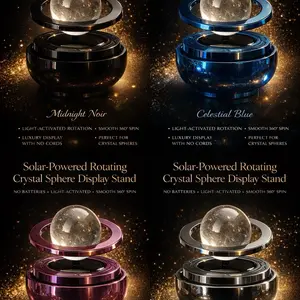Rotating Powered by the Sun Crystal Sphere Display Stand Light-Activated 360° Spin Acrylic Design for Altars Shelves & TikTok Lives