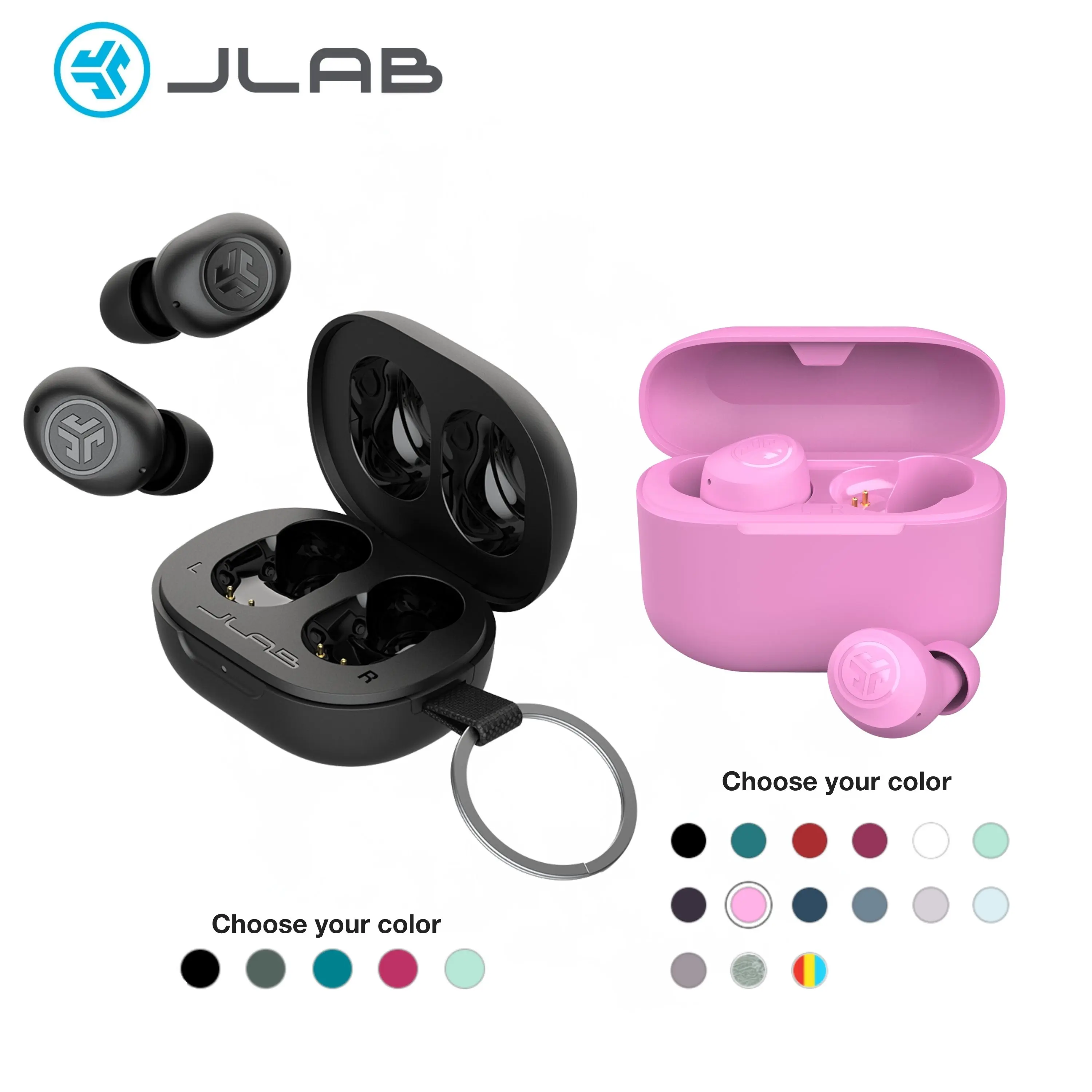 [Your Choice Bundle] JLab GO POP+ + JBuds Mini True Wireless Earbuds Bundle | Two Best Sellers IPX4 IP55 35Hr 20Hr Bluetooth Multipoint Fast Charge summerwins