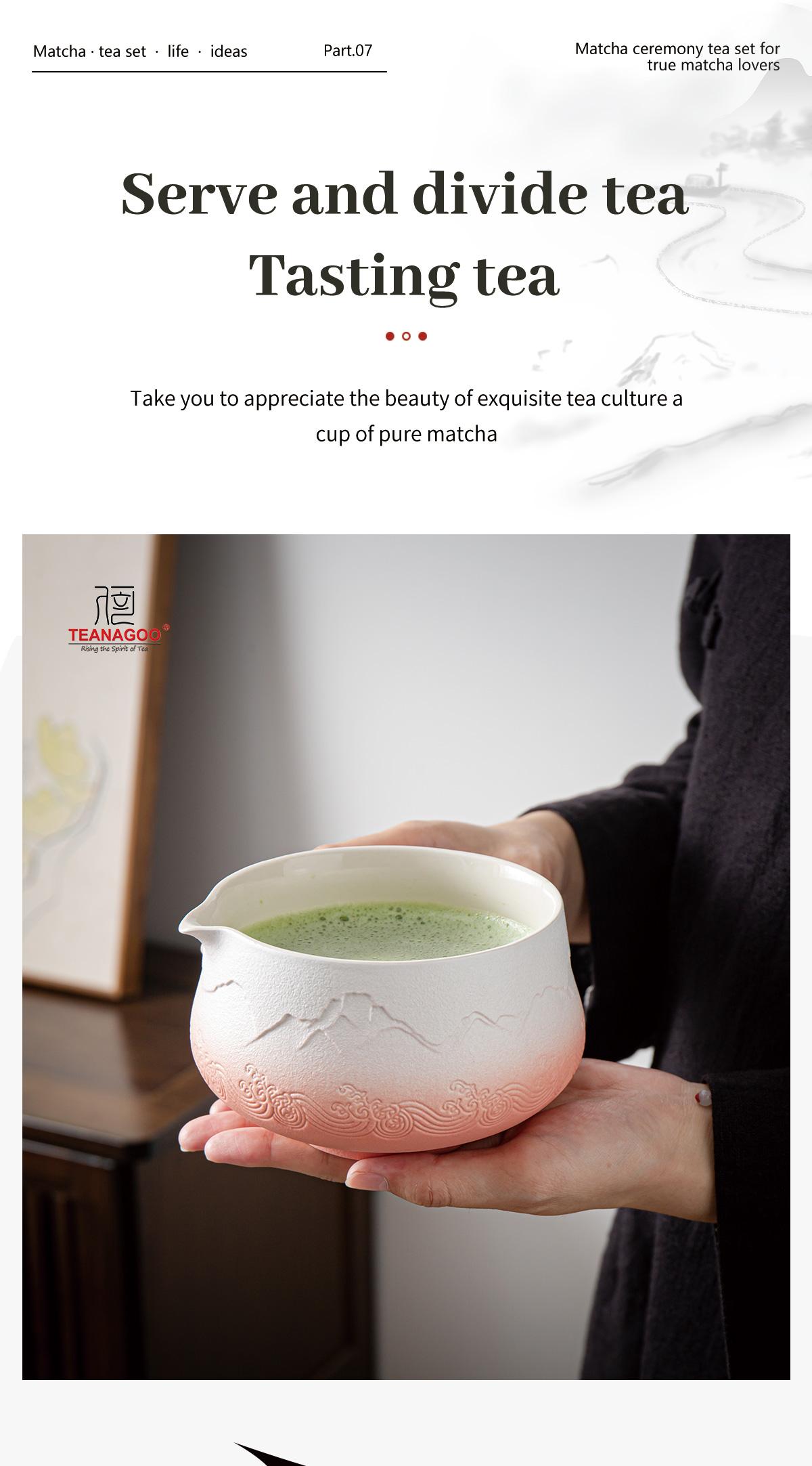 TEANAGOO Christmas Blue Matcha Set 7-Piece Matcha Kit with Gradient Ceramic Bowl Bamboo Whisk Scoop & Sifter Cozy Holiday Gift for Tea Lovers