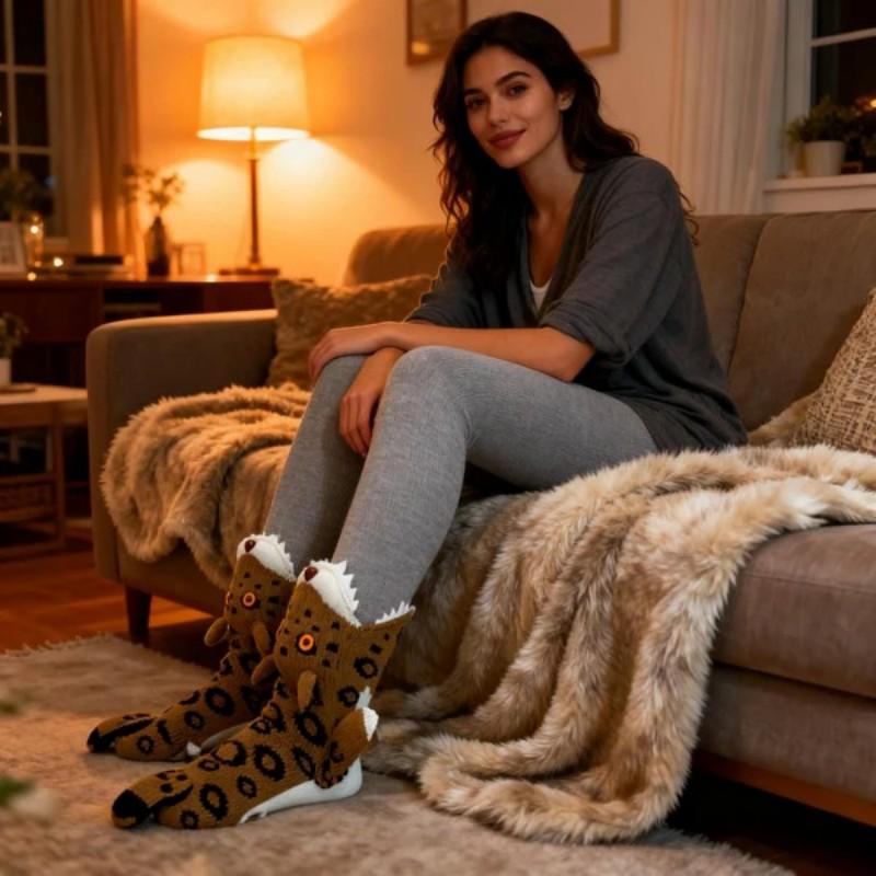 Fun Knit Animal Socks Winter Warm Floor Socks Creative Gift for Friends Unisex Socks Christmas Holiday Gift Womenswear Bridal Ultra Soft Cotton Blend