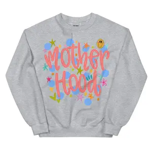 Trendy Motherhood Sweatshirt, Mom Sweatshirt, Trend Mama Crewneck, Polka Dot, Smiley Faces, Y2K Hip mom Gifts