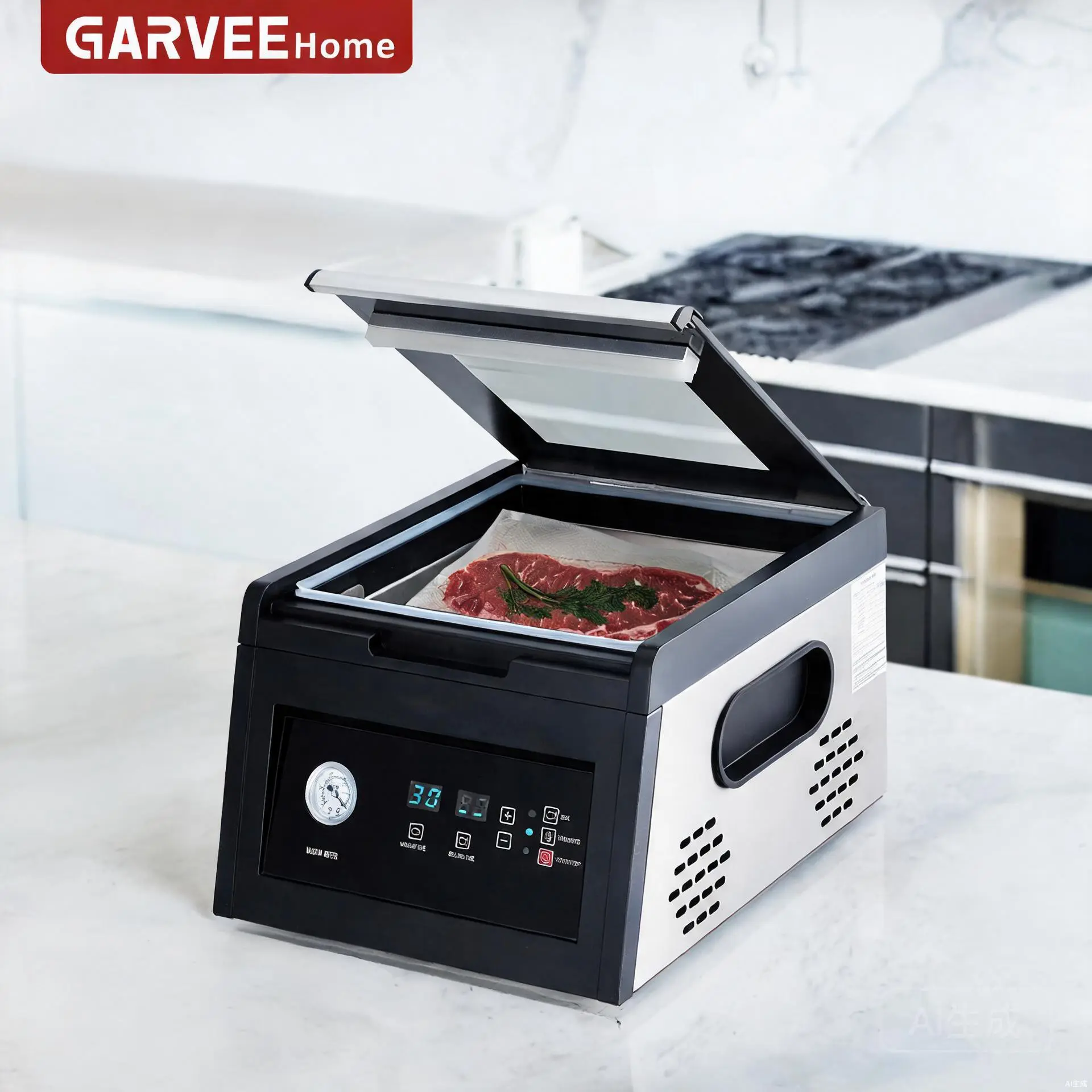 Garvee DZ-360 Chamber Vacuum Sealer Machine – Stainless Steel, Auto Seal & Marinade Mode, 11.5" Sealing Bar, Oil-Free Dry Pump, 110V, Includes 30 Bags