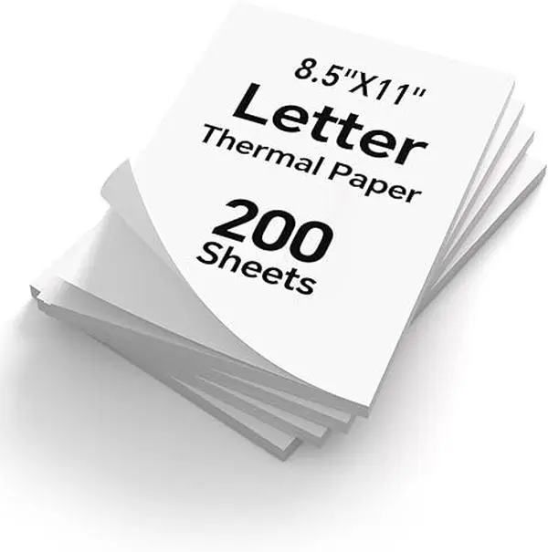 iDPRT Traditional Thermal Office Stationery Supplies, 200 Blank Sheets Letter Size 8.5x11in Folded Paper for Invoices, Compatible with iDPRT MT610/MT888, HPRT & PRT Portable Printers, Thermal Printer Paper