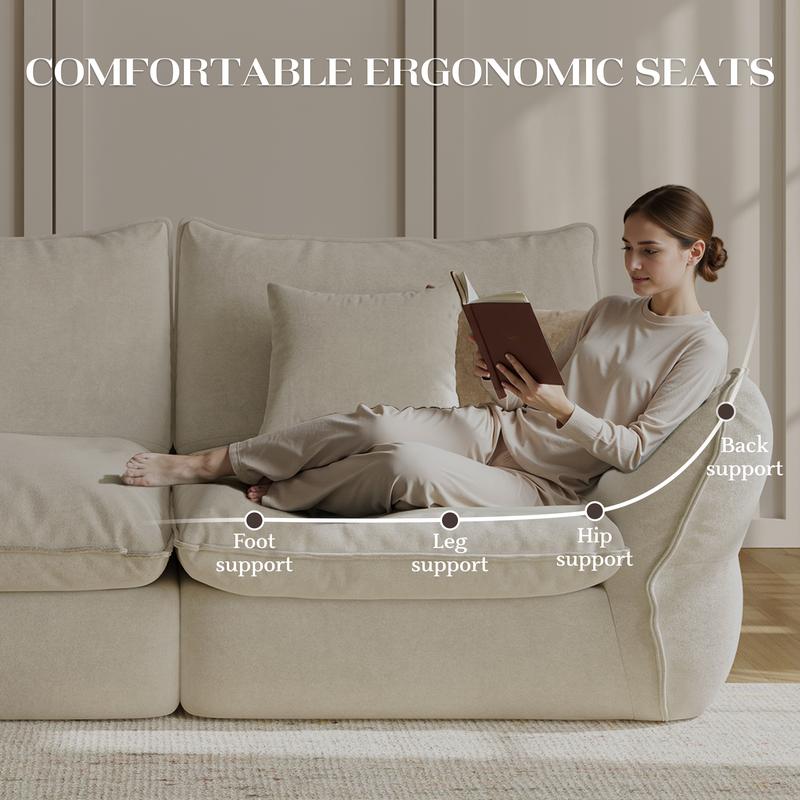 [New Year Deals] 81-106'' Down Blend Loveseat, Deep Seat Cloud Sofa with Feather-Filled Cushions, Ultra Soft Sink-in Comfort Couch for Living Room, Modern Oversized Sofa,Christmas Gifts for the Whole Family: Husband & Wife, Mom & Dad