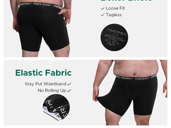 INNERSY Men's Cotton Plus Size XL-5XL Boxer Briefs 4 Pack casual breathable menswear underwear