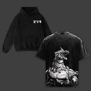 Mecha Godzilla Special edition Acid Wash Tee Retro Vintage Menswear Gift movie fans Top Apparel Classic Oversized Seamless Simple Straight Man Clothes Cotton designer shirts Movie Shirt, graphic tees, men gifts, ,Graphic Streetwear T-shirt gift for all