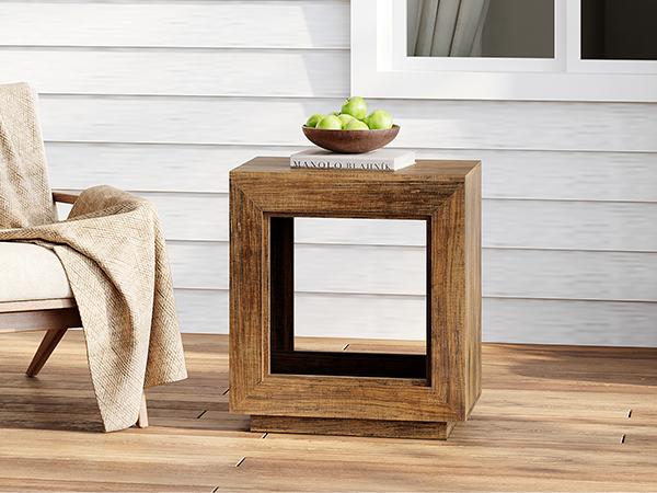 Tribesigns 24" Farmhouse End Table, 2 Tiered Side Table with Shelf Storage Industrial Sofa Side Table Nightstand for Living Room, Entrance