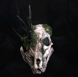 The Moss King Mask Paper Mache Wendigo Mask