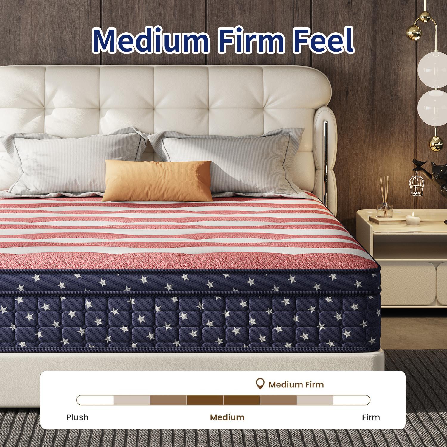 【EVLWZL】10/12 Inch Twin, Full, Queen, King Mattress Memory Foam And Spring, Hybrid MattressMedium Firmness, Lumbar Support, For Home Rooms Hotels, Boxed Halloween ChristmasGift Furniture Ergonomic queen size mattress Interior Modern queen size mattress