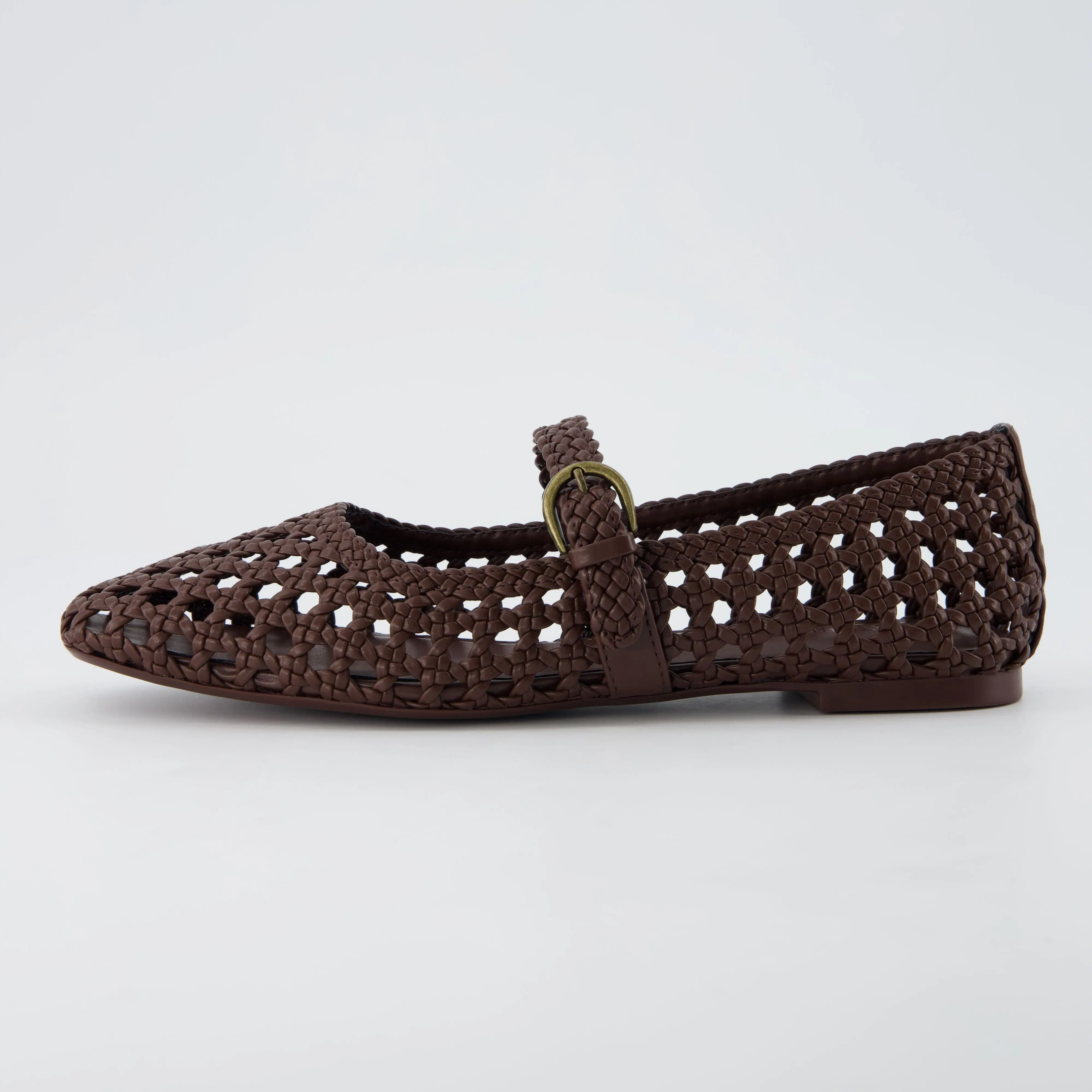 Cushionaire Weston Hand Woven Mary Jane Flats for Women | Dressy Faux Leather Ballet Flats with Braided Adjustable Buckle | Casual Flatform Walking Shoes with Memory Foam Cushioning | Stylish Platform Mary Janes for Everyday Wear