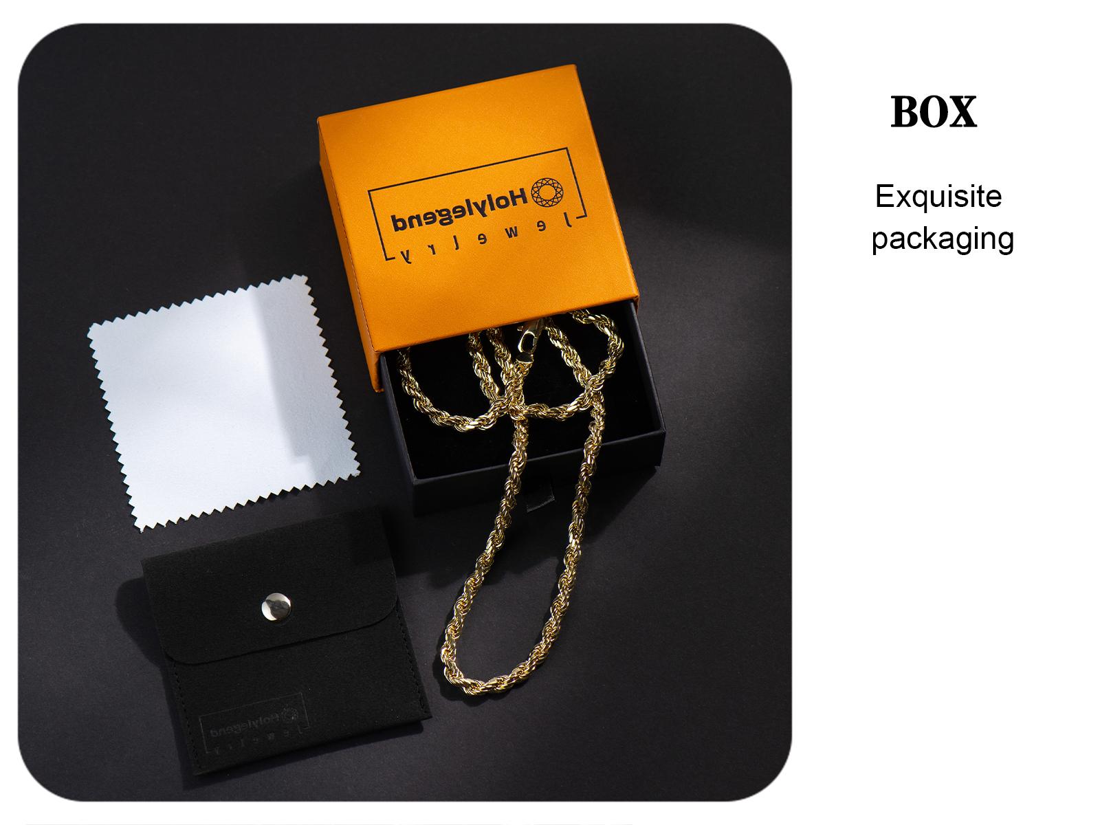 Holylegend 14K Real Gold-Plated Rope,Miami, Figaro,Cuban Necklace Chain 24 Inches Long,Tarnish-Free, 8mm/10mm Width, Secure Clasp