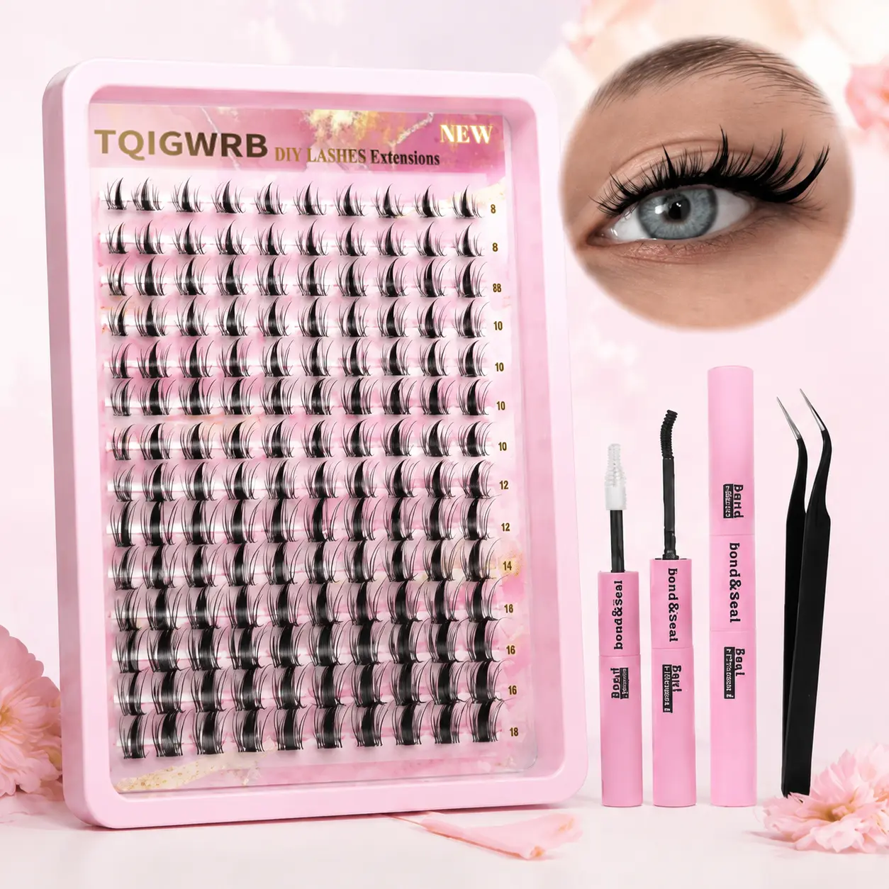 Manga Fairy Lash Clusters Clear Root Wet-Look Spiky Anime Lashes D Curl Individual Lashes Pack Lash Glue & Tweezers