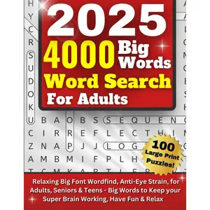 4000 Big Word Search for Adults Large Print: 100 Themed Puzzles - Relaxing Big Font Wordfind, Anti-Eye Strain for Adults, Seniors & Teens - Big Words to Keep your Super Brain Working, Have Fun & Relax Paperback – March 29, 2024