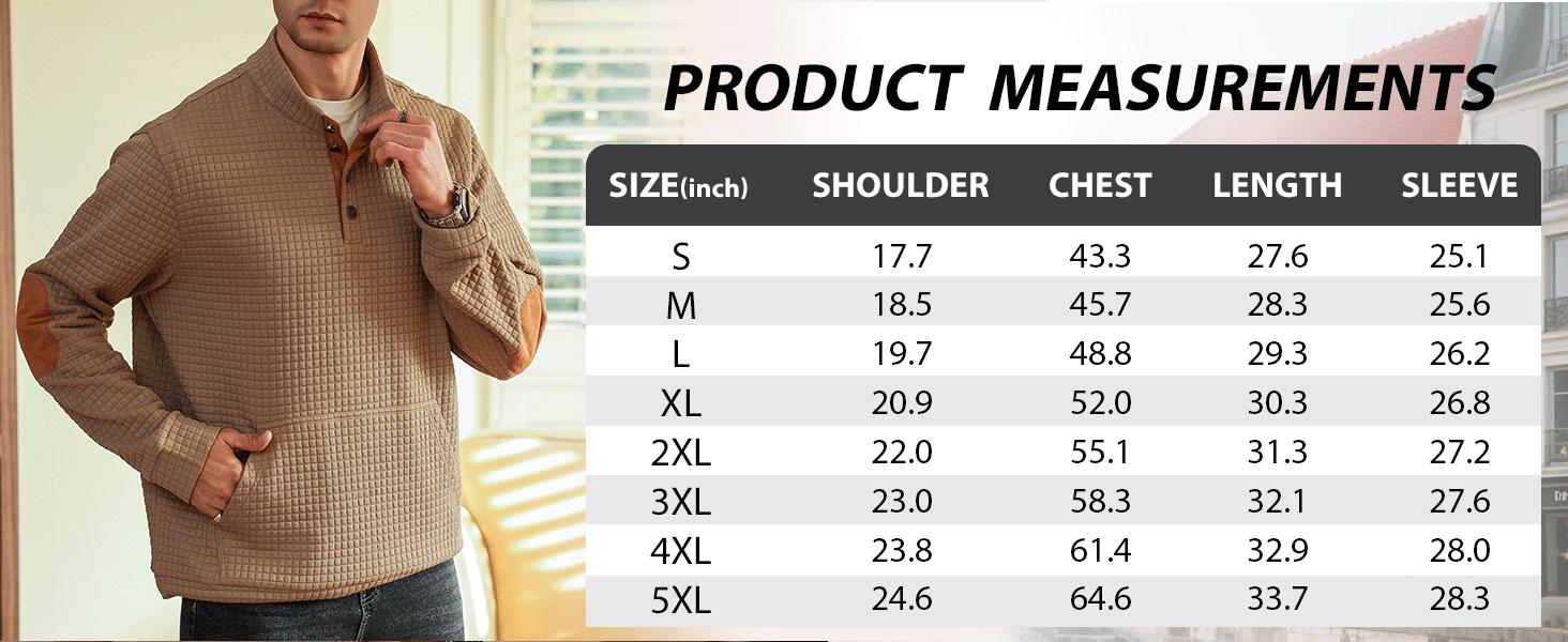 Zaitun Men'S Plus Size Casual Business Waffle Knit Pullover Quarter Zip Long Sleeve Sweatshirt Casual Fall Winter Fashion Tops